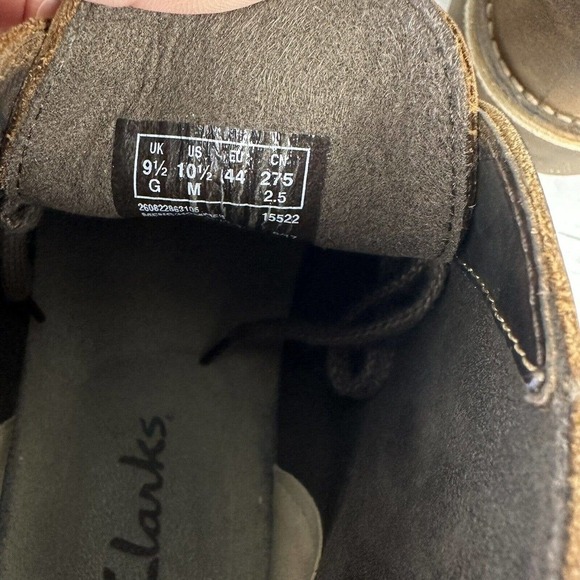 Clarks Bushacre Chukka Desert Boots Men Size 10.5 M Leather Brown Lace Up Shoes‎ - Picture 9 of 13